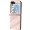 Phonesta Embossed Lines Back Cover hoesje voor Samsung Galaxy Z Flip 7 FE / Z Flip 6 - Roze