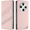 Phonesta Embossed Lines Book Wallet Case hoesje voor Oppo Find X8 Pro - Roze