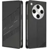 Phonesta Embossed Lines Book Wallet Case hoesje voor Oppo Find X8 Pro - Zwart 0