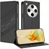 Phonesta Embossed Lines Book Wallet Case hoesje voor Oppo Find X8 Pro - Zwart 1