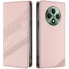Phonesta Embossed Lines Book Wallet Case hoesje voor Oppo Reno12 F/Reno12 FS - Roze