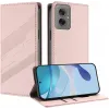 Phonesta Embossed Lines Book Wallet Case hoesje voor Motorola Moto G55 - Roze 2