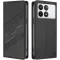 Phonesta Embossed Lines Book Wallet Case hoesje voor Xiaomi 14T - Zwart