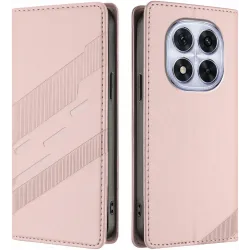 Phonesta Embossed Lines Book Wallet Case hoesje voor Xiaomi Redmi Note 14 Pro 5G/14 Pro Plus / Xiaomi Poco X7 - Roze