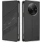 Phonesta Embossed Lines Book Wallet Case hoesje voor Xiaomi Redmi A3 - Zwart