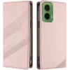 Phonesta Embossed Lines Book Wallet Case hoesje voor Motorola Moto G35 - Roze