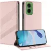Phonesta Embossed Lines Book Wallet Case hoesje voor Motorola Moto G35 - Roze 2