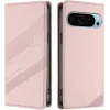 Phonesta Embossed Lines Book Wallet Case hoesje voor Google Pixel 9 / 9 Pro - Roze