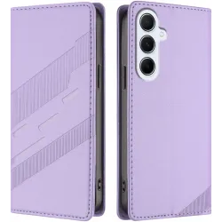 Phonesta Embossed Lines Book Wallet Case hoesje voor Samsung Galaxy A26 - Paars