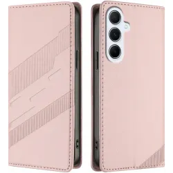 Phonesta Embossed Lines Book Wallet Case hoesje voor Samsung Galaxy A26 - Roze