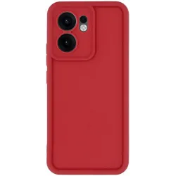 Phonesta Grooved Silicone Back Cover hoesje voor Oppo Reno13 F 4G/5G / Reno13 FS 5G - Rood