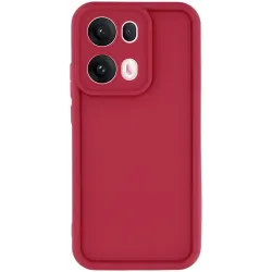 Phonesta Grooved Silicone Back Cover hoesje voor Oppo Reno13 Pro - Rood