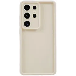 Phonesta Grooved Silicone Back Cover hoesje voor Samsung Galaxy S25 Ultra - Beige