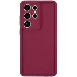 Phonesta Grooved Silicone Back Cover hoesje voor Samsung Galaxy S25 Ultra - Rood
