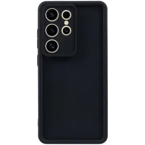 Phonesta Grooved Silicone Back Cover hoesje voor Samsung Galaxy S25 Ultra - Zwart