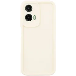 Phonesta Grooved Silicone Back Cover hoesje voor Motorola Moto G35 - Beige