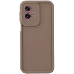 Phonesta Grooved Silicone Back Cover hoesje voor Motorola Moto G55 - Bruin