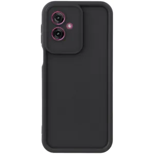 Phonesta Grooved Silicone Back Cover hoesje voor Motorola Moto G55 - Zwart