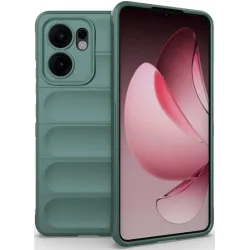 Phonesta GripShell Silicone Back Cover hoesje voor Oppo Reno13 F 4G/5G / Reno13 FS 5G - Donkergroen