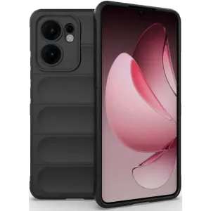 Phonesta GripShell Silicone Back Cover hoesje voor Oppo Reno13 F 4G/5G / Reno13 FS 5G - Zwart