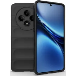 Phonesta GripShell Silicone Back Cover hoesje voor Oppo Reno12 F/Reno12 FS - Zwart