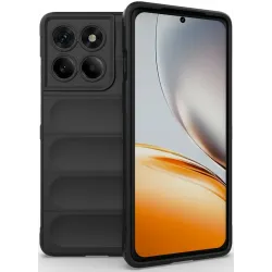 Phonesta GripShell Silicone Back Cover hoesje voor Motorola Edge 60 Pro - Zwart