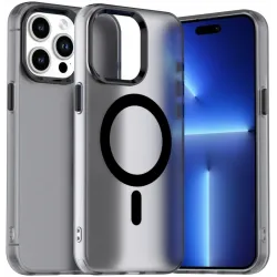 Phonesta HardFrost Back Cover hoesje met MagSafe voor Apple iPhone 15 Pro - Mat Zwart