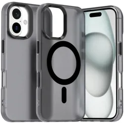 Phonesta HardFrost Back Cover hoesje met MagSafe voor Apple iPhone 16 - Mat Zwart