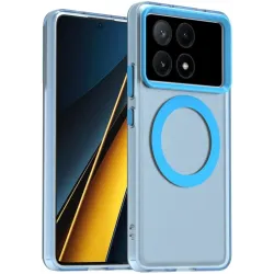 Phonesta HardFrost Back Cover hoesje met MagSafe voor Xiaomi Poco X6 Pro - Mat Blauw
