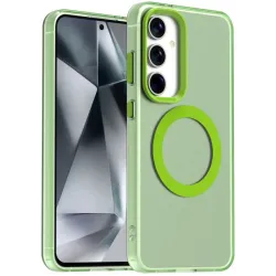 Phonesta HardFrost Back Cover hoesje met MagSafe voor Samsung Galaxy S25/S24 - Mat Groen