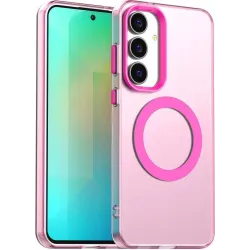 Phonesta HardFrost Back Cover hoesje met MagSafe voor Samsung Galaxy S25 FE - Mat Roze