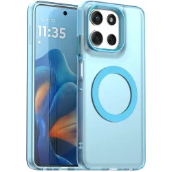 Phonesta HardFrost Back Cover hoesje met MagSafe voor Motorola Moto G56 - Mat Blauw