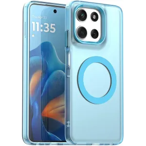 Phonesta HardFrost Back Cover hoesje met MagSafe voor Motorola Moto G56 - Mat Blauw