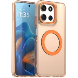 Phonesta HardFrost Back Cover hoesje met MagSafe voor Motorola Moto G56 - Mat Oranje