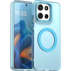 Phonesta HardFrost Back Cover hoesje met MagSafe voor Motorola Moto G86 - Mat Blauw