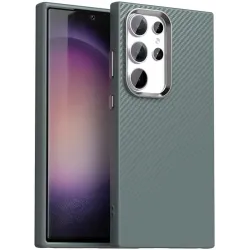 Phonesta IMD Carbon Fiber Back Cover hoesje voor Samsung Galaxy S24 Ultra - Grijs