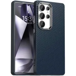 Phonesta IMD Carbon Fiber Back Cover hoesje voor Samsung Galaxy S25 Ultra - Donkerblauw