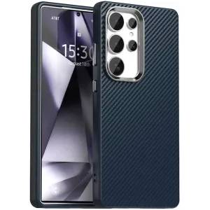 Phonesta IMD Carbon Fiber Back Cover hoesje voor Samsung Galaxy S25 Ultra - Donkerblauw