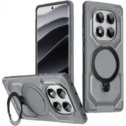 Phonesta IronLock Back Cover hoesje met ring en MagSafe voor Xiaomi Redmi Note 14 Pro 4G/5G/14 Pro Plus / Xiaomi Poco X7 - Grijs