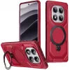 Phonesta IronLock Back Cover hoesje met ring en MagSafe voor Xiaomi Redmi Note 14 Pro 4G/5G/14 Pro Plus / Xiaomi Poco X7 - Rood