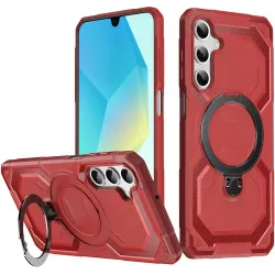 Phonesta IronLock Back Cover hoesje met ring en MagSafe voor Samsung Galaxy A17/A16/A26 - Rood