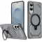 Phonesta IronLock Back Cover hoesje met ring en MagSafe voor Samsung Galaxy S25 Edge - Grijs