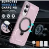 Phonesta IronLock Back Cover hoesje met ring en MagSafe voor Samsung Galaxy S25 Edge - Roze 2
