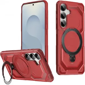 Phonesta IronLock Back Cover hoesje met ring en MagSafe voor Samsung Galaxy S25 Plus/S24 Plus - Rood