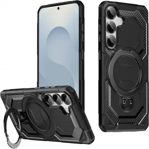 Phonesta IronLock Back Cover hoesje met ring en MagSafe voor Samsung Galaxy S25 Plus/S24 Plus - Zwart