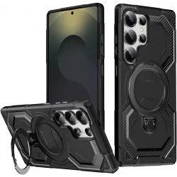 Phonesta IronLock Back Cover hoesje met ring en MagSafe voor Samsung Galaxy S25 Ultra - Zwart