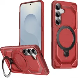 Phonesta IronLock Back Cover hoesje met ring en MagSafe voor Samsung Galaxy S25/S24 - Rood