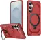 Phonesta IronLock Back Cover hoesje met ring en MagSafe voor Samsung Galaxy S25/S24 - Rood