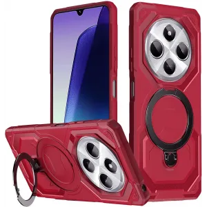 Phonesta IronLock Back Cover hoesje met ring en MagSafe voor Xiaomi Redmi 14C / Xiaomi Poco C75 - Rood