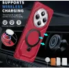 Phonesta IronLock Back Cover hoesje met ring en MagSafe voor Xiaomi Redmi 14C / Xiaomi Poco C75 - Rood 2